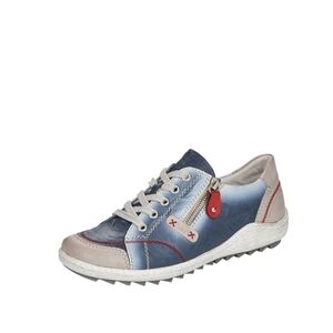 Remonte Rieker Leather Sneakers 38 Blue Walking Shoes Comfort  Zip Euro Style